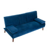 3 Seater Sofa Bed Couch with Cup Holder Velvet Navy