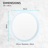 LED Wall Mirror Round Touch Anti-Fog Makeup Decor Bathroom Vanity 50cm