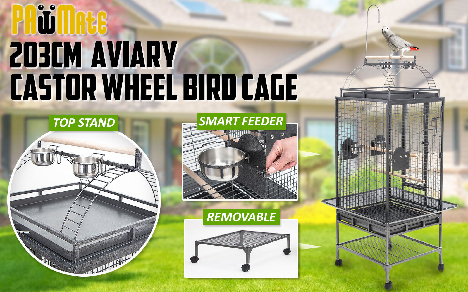 Bird Cage Parrot Aviary Tenor 203cm