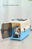 Medium Dog Cat Crate Pet Rabbit Carrier Travel Cage With Tray & Window Blue