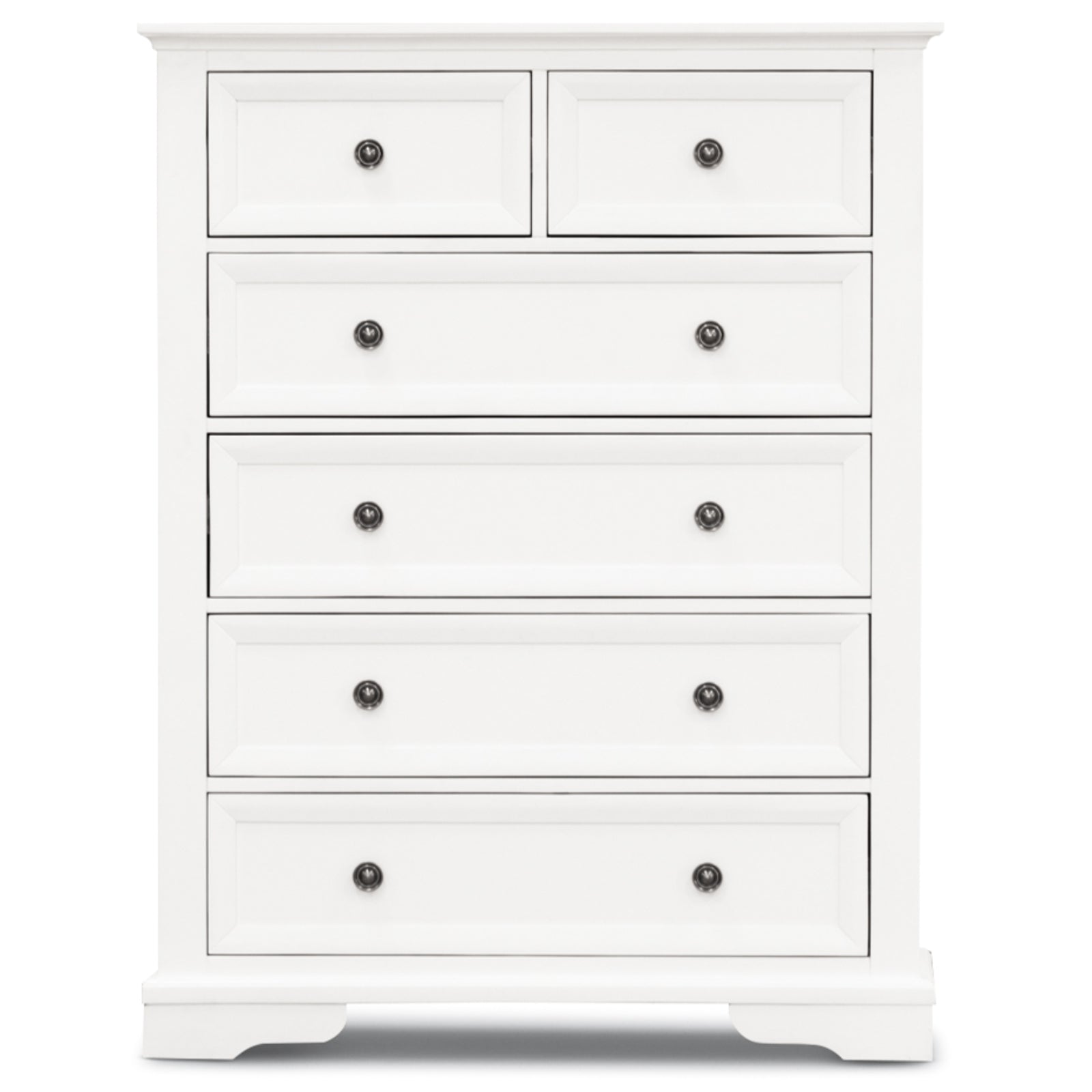 Celosia Tallboy 6 Chest of Drawers Solid Acacia Wood Bed Storage Cabinet - White