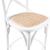 2pc Crossback Bar Stools Dining Chair Solid Birch Timber Rattan Seat White