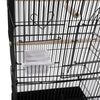 Large Portable Wire Bird Cage Birdcage  Parrot Cage Wooden Stand Pole Feeding Cup Black