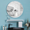 Slim Design 50CM White Bathroom, Living Room, Hallway Mirror Round Mirror Wall Decor Metal Frame