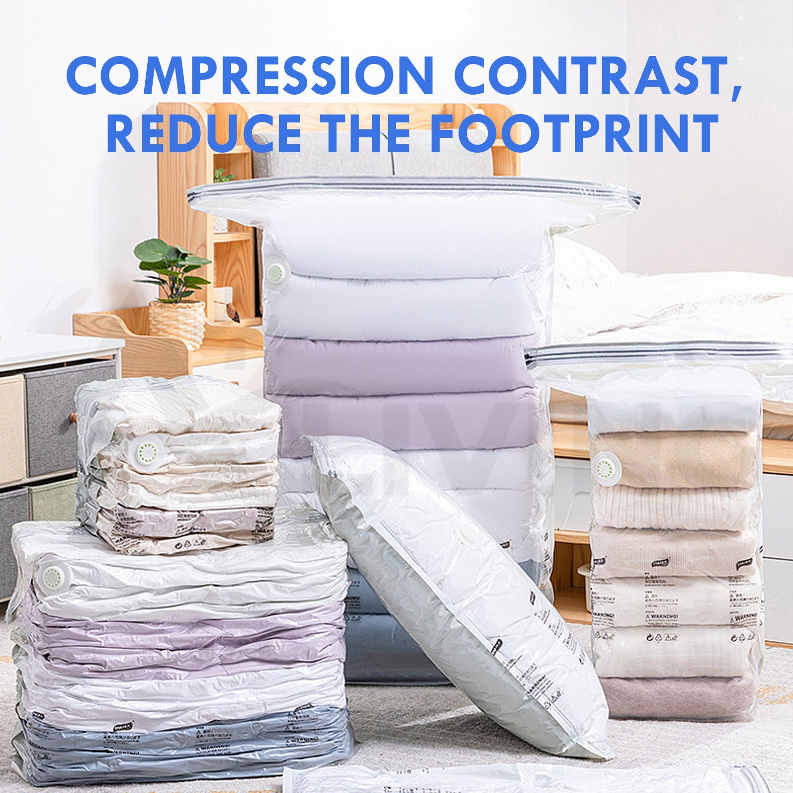 A+Living Vacuum Compression Clothing Quilt Capacity Finishing Household Storage Bag S