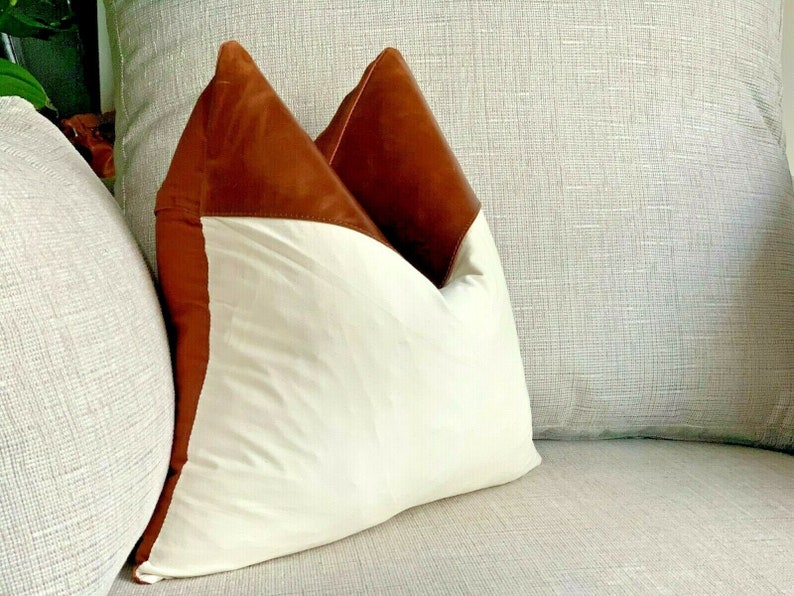 Genuine Leather Cushion Cover Pillow Cover Leather Pillow Leather Cushion Vintage Leather Tan Pillow Cover