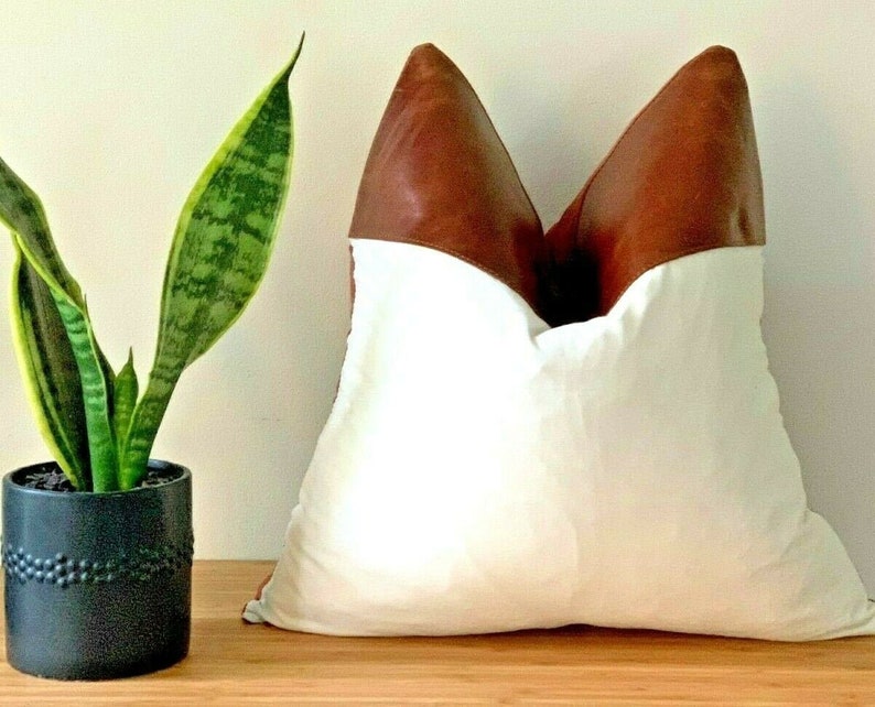 Genuine Leather Cushion Cover Pillow Cover Leather Pillow Leather Cushion Vintage Leather Tan Pillow Cover