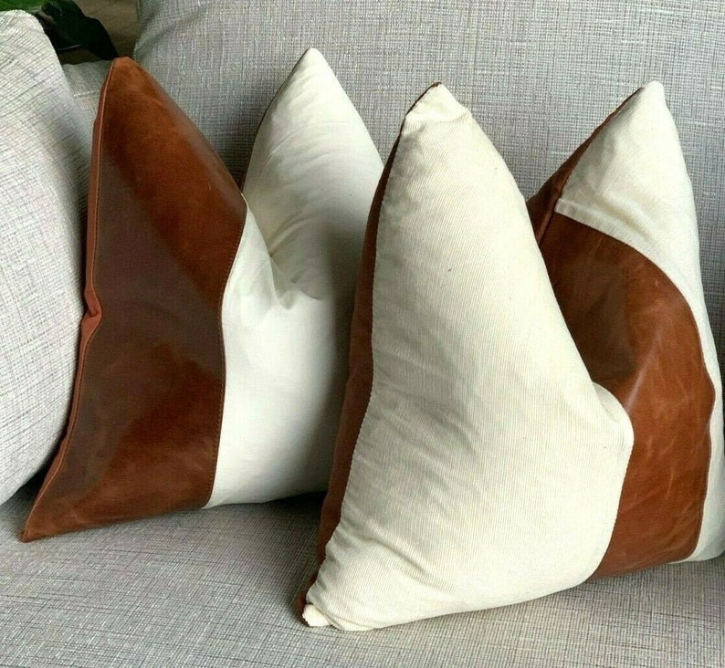 Genuine Leather Cushion Cover Pillow Cover Leather Pillow Leather Cushion Vintage Leather Tan Pillow Cover