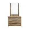 Dresser with 3 Storage Drawers in Natural Wood like MDF in Oak Colour with Mirror