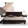 Queen PU Leather Bed Frame Brown