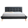 Double PU Leather Deluxe Bed Frame Black