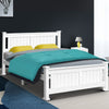 Wooden Bed Frame - White - Queen Size