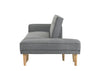 3 Seater Fabric Sofa Bed with Ottoman - Light Grey