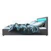 LED Bed - Gas lift Storage Brooklyn Bed - Black White or Grey