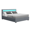 LED Bed - Gas lift Storage Brooklyn Bed - Black White or Grey