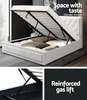 Leather Bed - Gas Lift Storage - Black, White, Grey