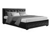 Leather Bed - Gas Lift Storage - Black, White, Grey