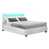 LED Bed - Gas lift Storage Brooklyn Bed - Black White or Grey