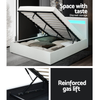 LED Bed - Gas lift Storage Brooklyn Bed - Black White or Grey