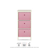 Home Master 3 Drawer Pine Wood Storage Chest Pink Fabric Baskets 70 x 80cm