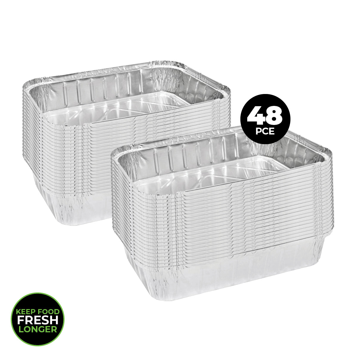 Home Master 48PCE Aluminium Deep Foil Trays Premium Quality &amp; Strength 32cm